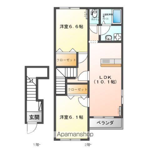 アラモードガーデン(2LDK/2階)の間取り写真