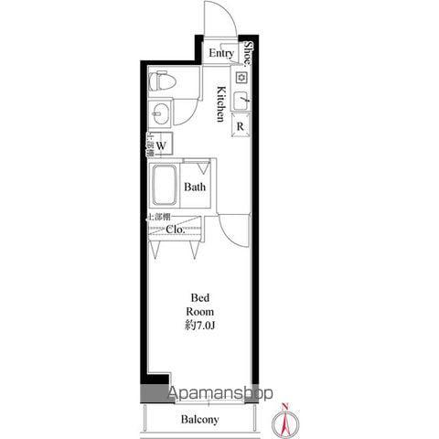 ヴェラジオーⅠ(1K/4階)の間取り写真