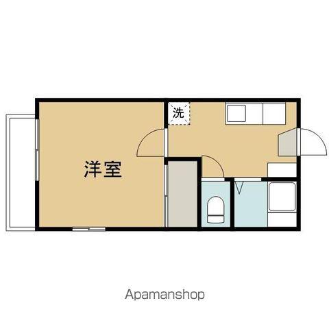 グリーンヒルB(1K/2階)の間取り写真