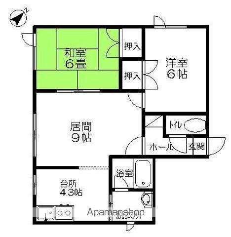 ハイツリラ(2LDK/3階)の間取り写真