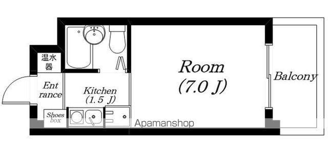 レジデンス八日市(1K/2階)の間取り写真