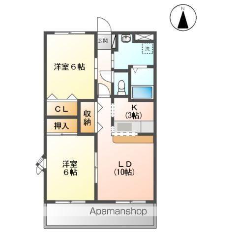プロニティハイム(2LDK/1階)の間取り写真