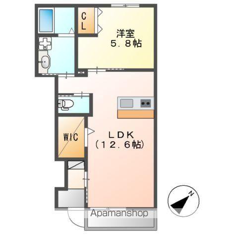 ノアール(1LDK/1階)の間取り写真