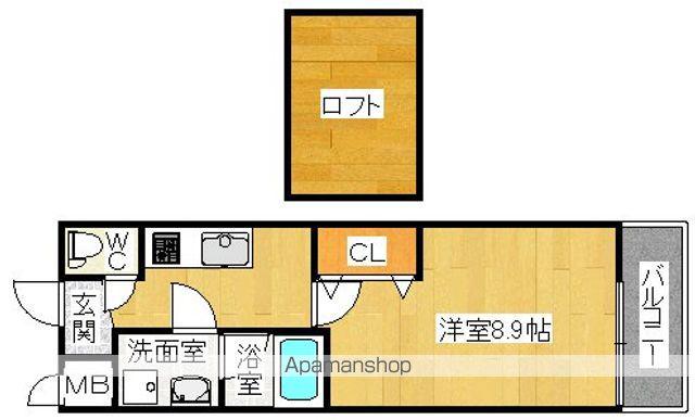 フジパレス初芝イースト(1K/2階)の間取り写真