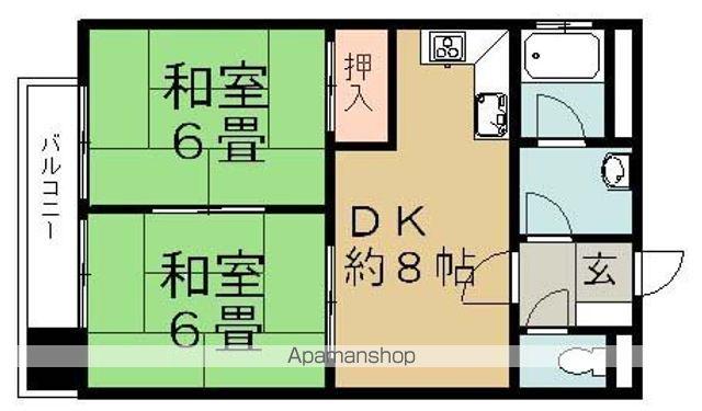 アボンディM北日吉(2DK/2階)の間取り写真