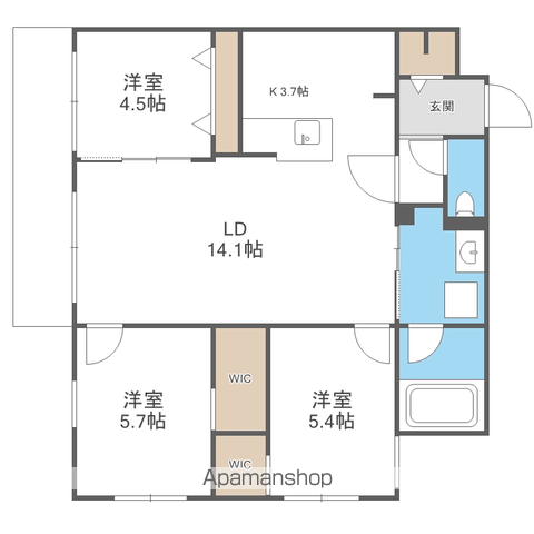 HIGH RESIDENCE YAMAHANA(3LDK/3階)の間取り写真