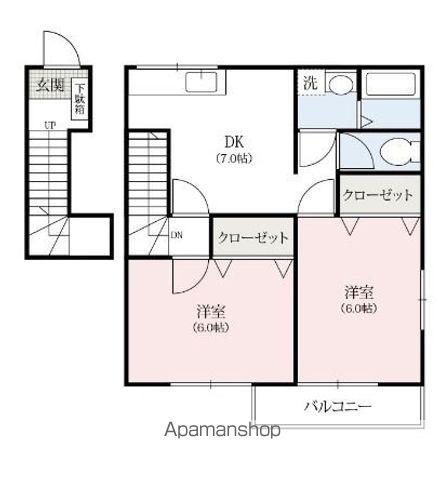 T・Bハイツ龍舞(2DK/2階)の間取り写真