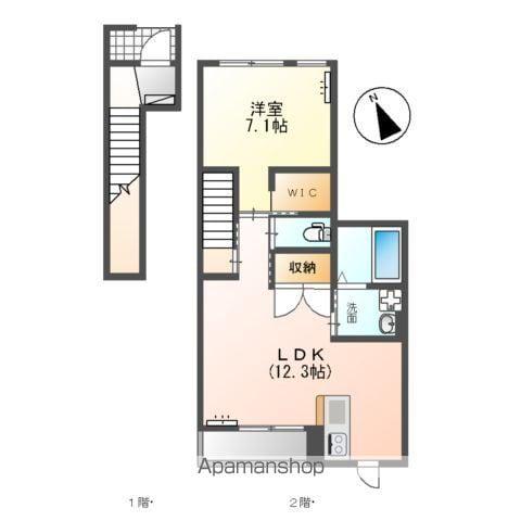 レジデンス麦(1LDK/2階)の間取り写真