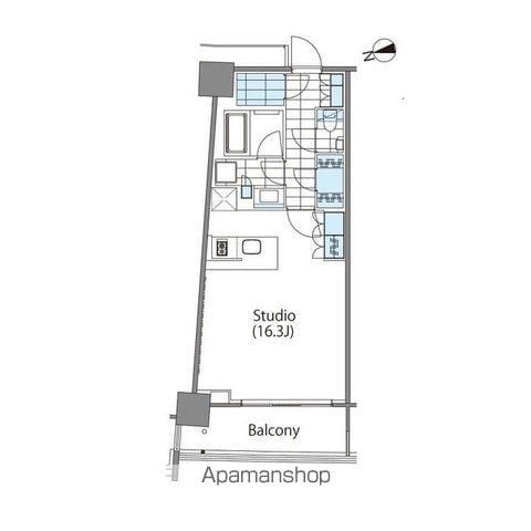 コンフォリア新宿イーストサイドタワー(ワンルーム/4階)の間取り写真