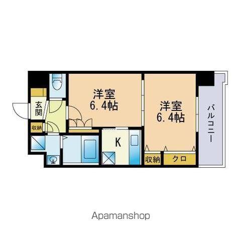 HF博多東レジデンスⅡ(2K/3階)の間取り写真