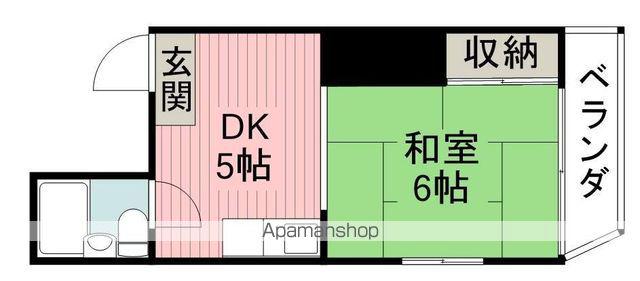 豊中エースハイツ(1DK/2階)の間取り写真