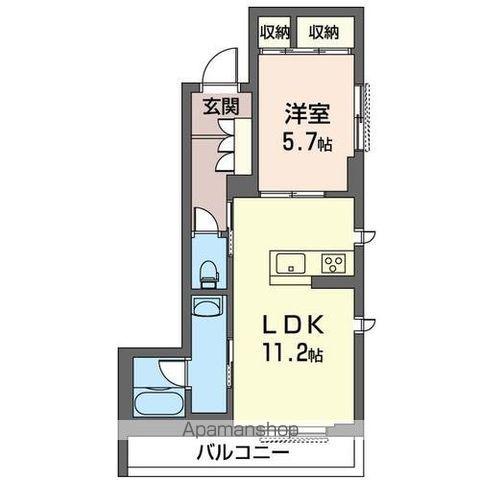 プライム戸田公園(1LDK/2階)の間取り写真