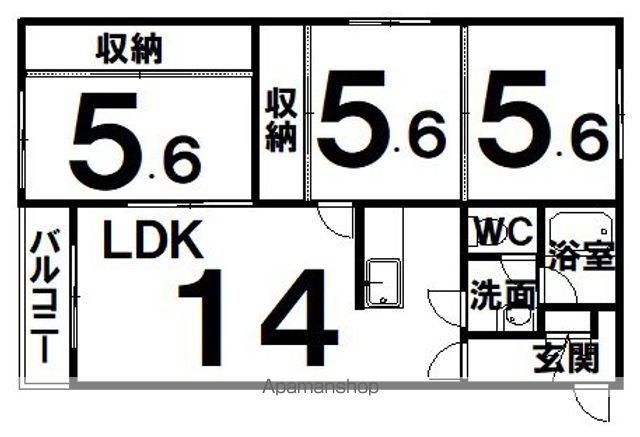 ヴェルデュール柏林台(3LDK/4階)の間取り写真