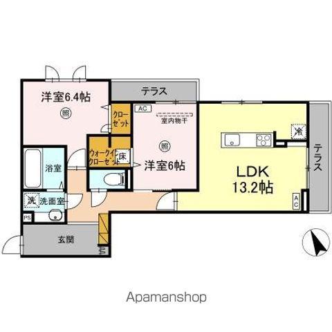 DS LIEN B(2LDK/1階)の間取り写真