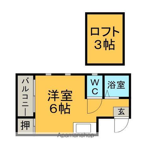 ハイム二日市(ワンルーム/1階)の間取り写真