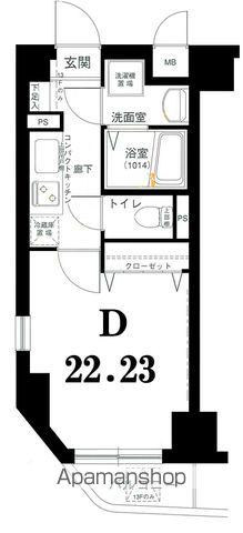 グリフィン品川大井(1K/13階)の間取り写真