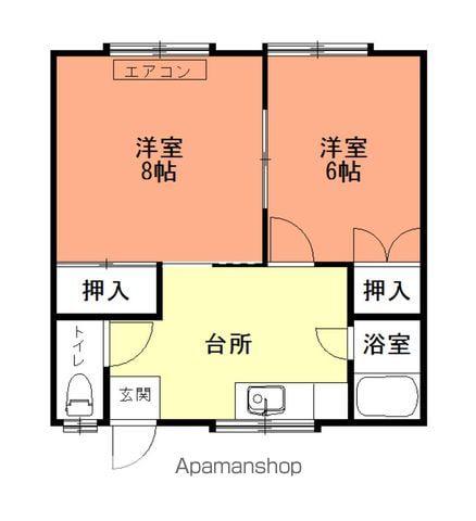 コーポ純(2DK/2階)の間取り写真