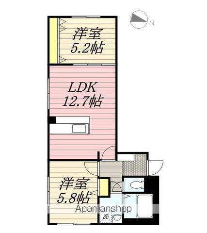 クチュールN42(2LDK/1階)の間取り写真