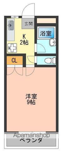 第3ハピネス(1K/1階)の間取り写真