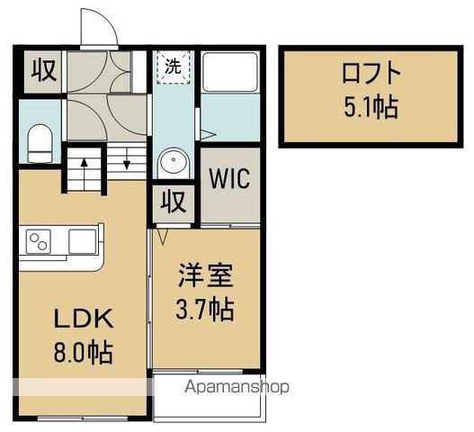 クロノス卸町(1LDK/2階)の間取り写真