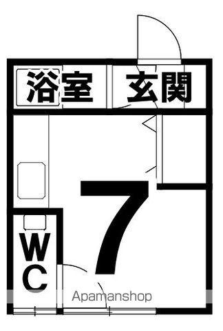 根室本線 帯広駅 バス乗車時間:25分 西12条40丁目バス停で下車 徒歩10分 2階建 築40年(ワンルーム/1階)の間取り写真