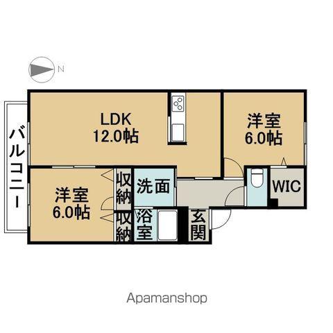 ディアコートT C棟(2LDK/1階)の間取り写真