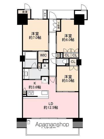 ブランシエラ高松(3LDK/3階)の間取り写真