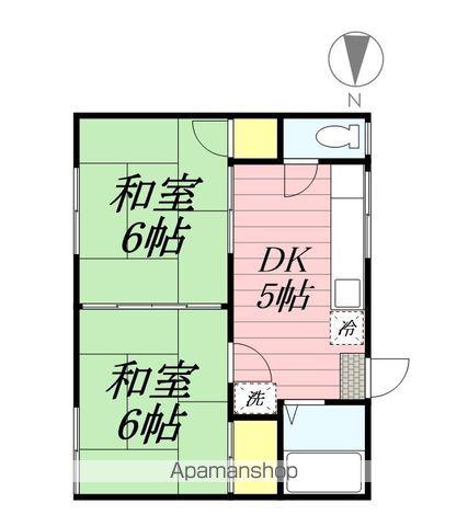 ニューライフ丸野(2K/2階)の間取り写真