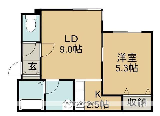 サンテラス手稲(1LDK/2階)の間取り写真
