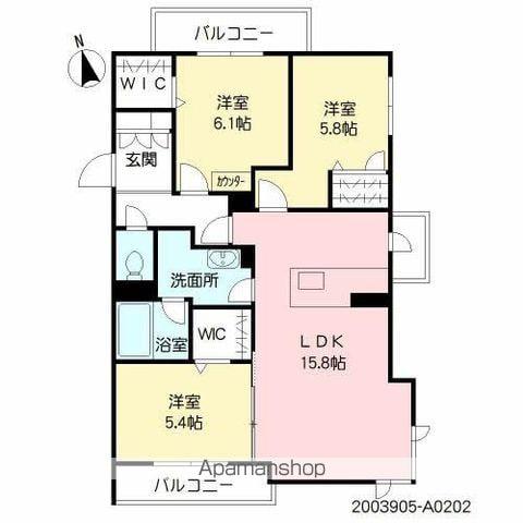 ベルセゾン(3LDK/2階)の間取り写真