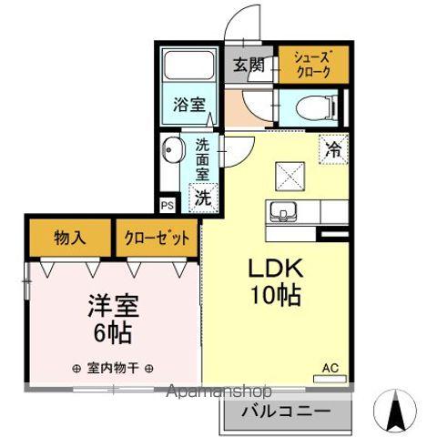 リジエール西仙北(1LDK/1階)の間取り写真