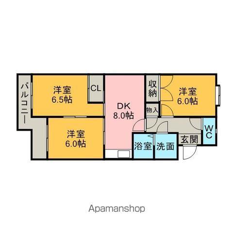 プロビデンス新富(3DK/3階)の間取り写真