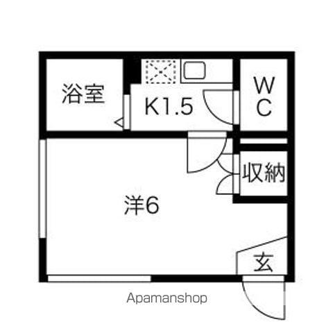 静岡鉄道静岡清水線 新静岡駅 徒歩15分 5階建 築31年(1K/2階)の間取り写真