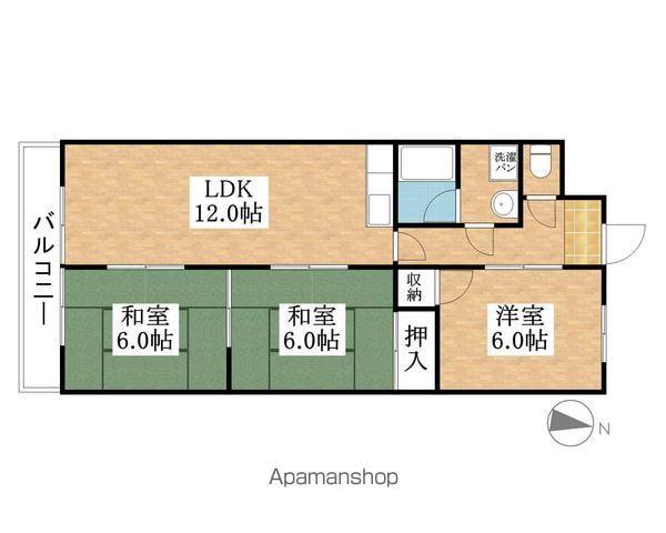 マンション東柴第1(3LDK/1階)の間取り写真