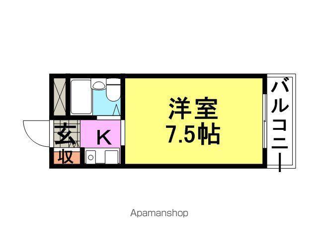 ジョイフル武庫之荘1(1K/4階)の間取り写真
