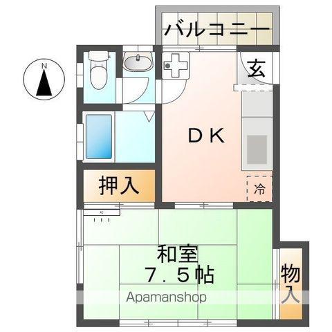 ハイツ・アルファ(1DK/2階)の間取り写真