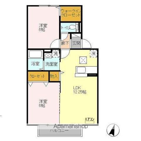 ラークス(2LDK/1階)の間取り写真