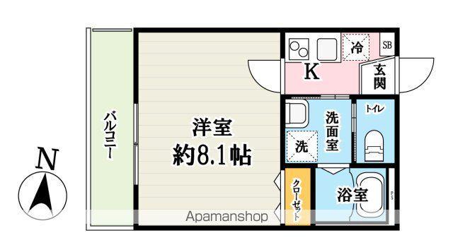 キャメル吉川美南4 西棟(1K/2階)の間取り写真