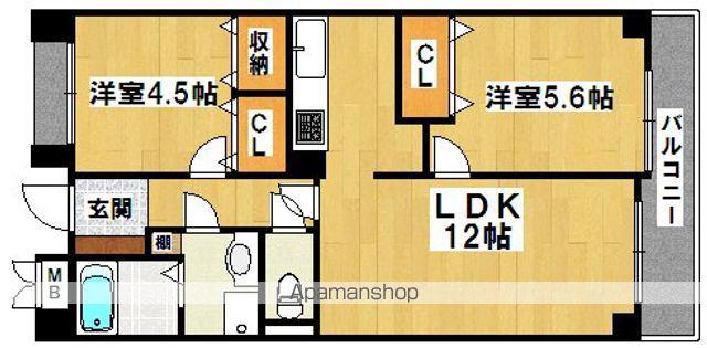 プライムハイツ南花田(2LDK/9階)の間取り写真