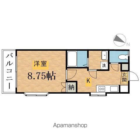 YKマンション(1K/2階)の間取り写真