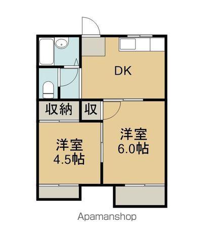 メープルコート(2DK/1階)の間取り写真