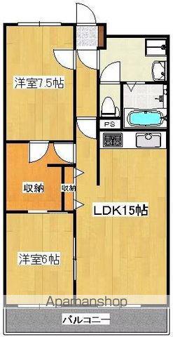 イトーピア高松(2LDK/3階)の間取り写真