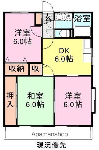ユーミーマンション杉原(3DK/2階)の間取り写真