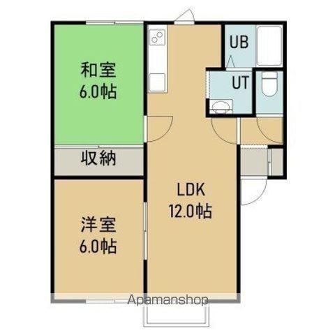 ラクール美原(2LDK/2階)の間取り写真