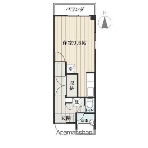 アムールみしま(ワンルーム/2階)の間取り写真