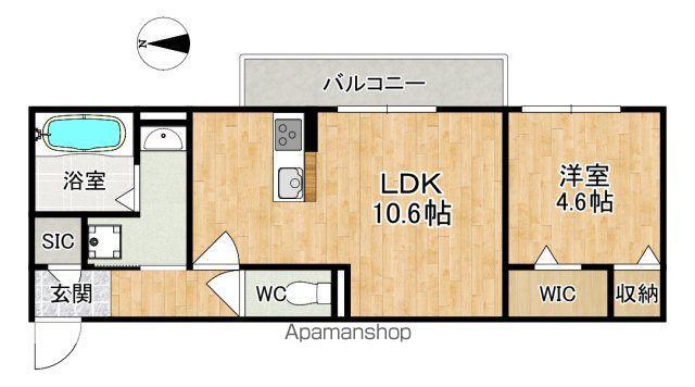 DーROOMホクレア(1LDK/3階)の間取り写真