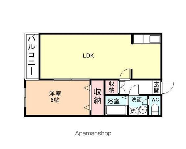 ティファニー2(1LDK/1階)の間取り写真