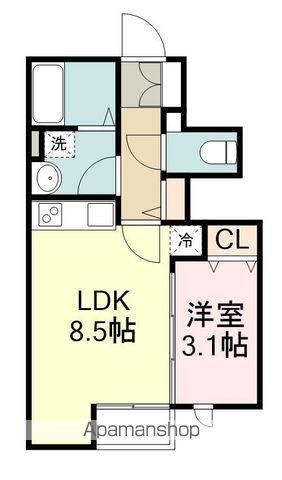 CADOG河原町(1LDK/1階)の間取り写真