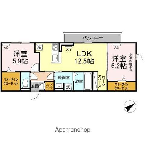 GRACE TSUKATA(2LDK/3階)の間取り写真