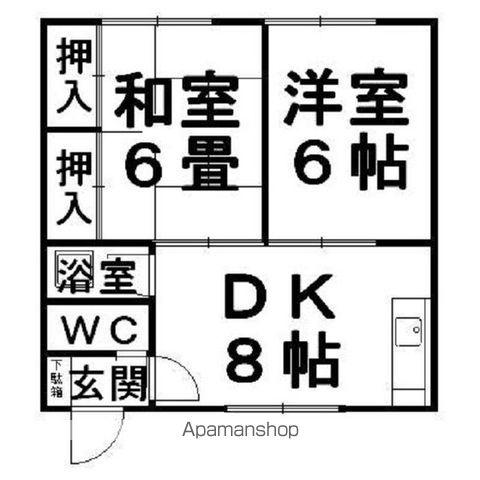 フラワーハイツ(2DK/2階)の間取り写真